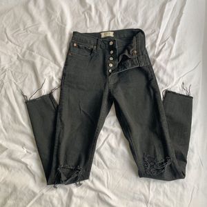 Free People Black High-Rise Skinny Jeans
